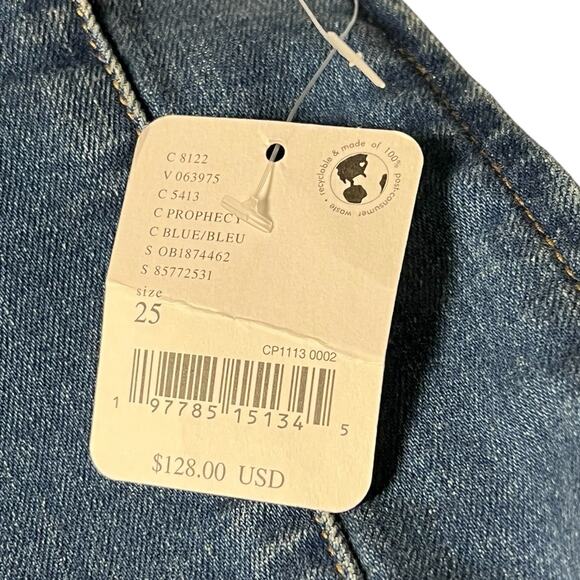 NWT Free People We The Free Bella Moto Mid Rise Skinny Jeans 25‎ Blue Ankle Zip - Picture 5 of 8